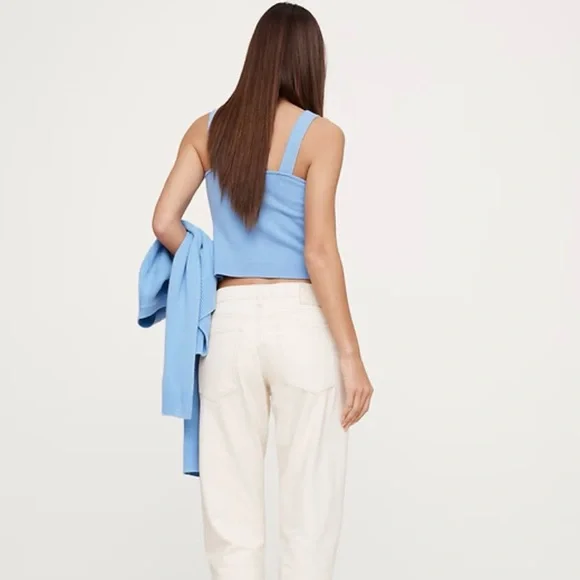 NWT Banana Republic Ivory Cashmere Square Neck Sweater Tank - Picture 4 of 7